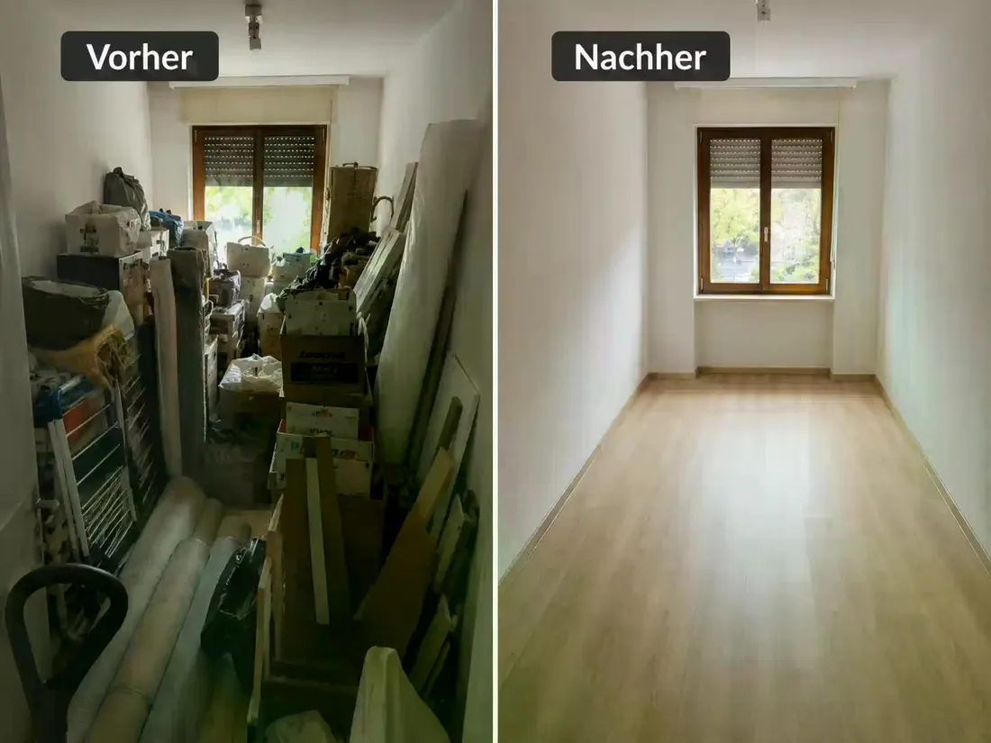 Vorher-Nachher: Keller- und Wohnungsentrümpelung in Hennigsdorf mit fachgerechter Entsorgung