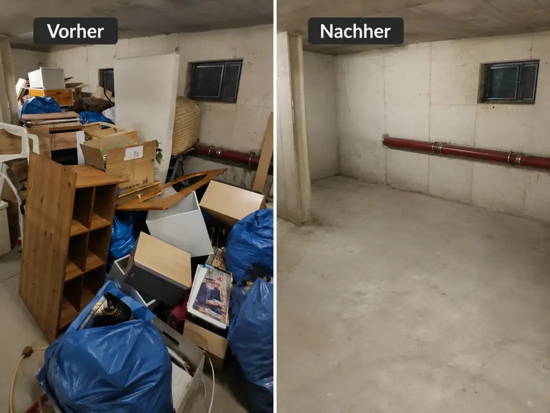 Vorher-Nachher: Kellerentrümpelung in Falkensee mit fachgerechter Entsorgung